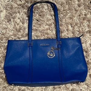 MICHAEL KORS navy blue extra large tote bag